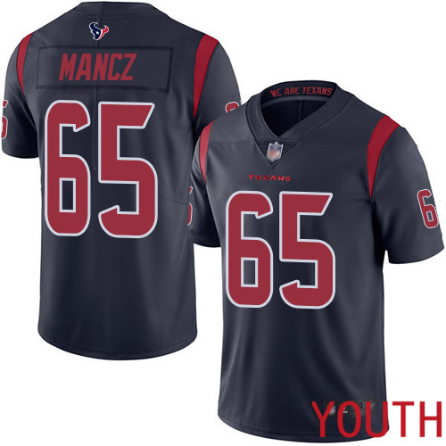 Houston Texans Limited Navy Blue Youth Greg Mancz Jersey NFL Football 65 Rush Vapor Untouchable